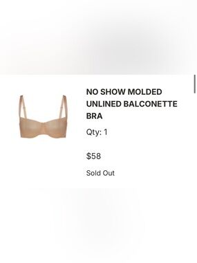 SKIMS No Show Molded Unlined Balconette Bra in Nude